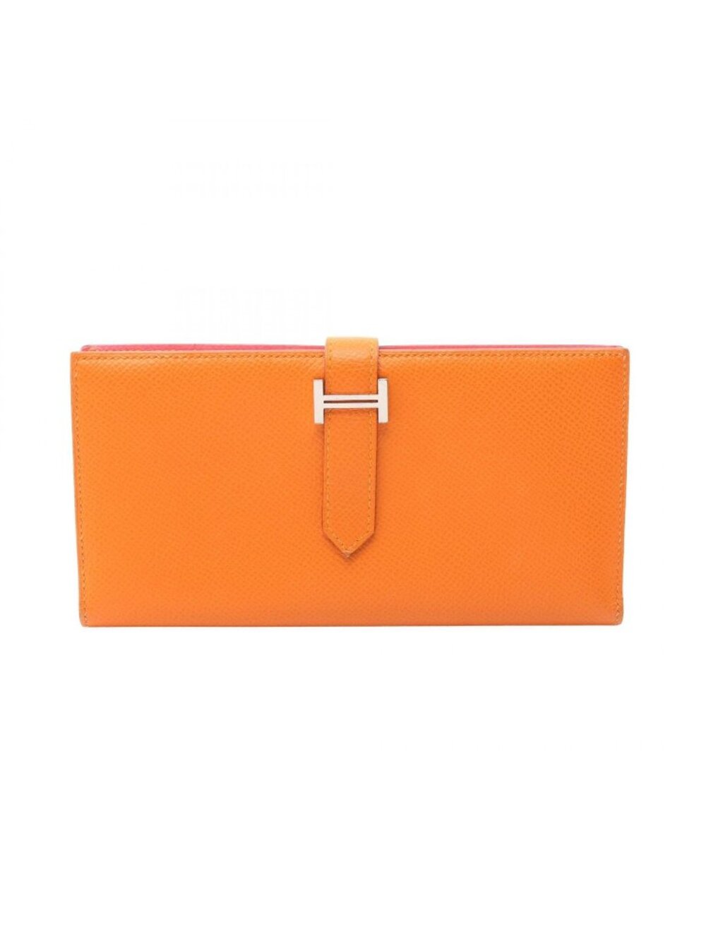 Hermes Bifold Wallet Bearn Soufflet Verso Apricot Rose Azalea